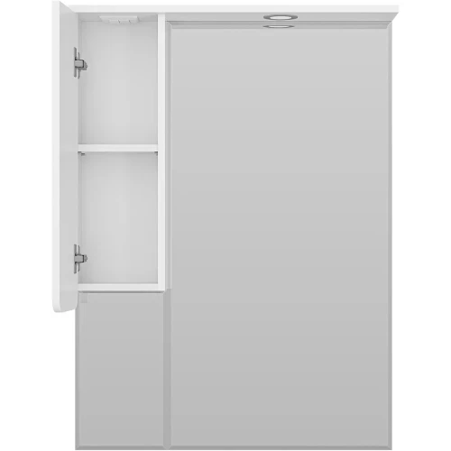 Зеркало со шкафом Misty Чегет 75 L П-Чег-02075-01Л с подсветкой Белое глянцевое