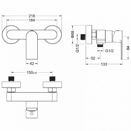 Смеситель для душа Aquatek Лира AQ1460CR Хром латунь на стену