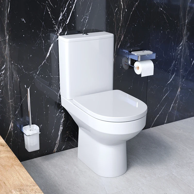 Комплект унитаза компакт AM.PM Spirit CK70DC с бачком с сиденьем Микролифт и аксессуарами для ванной комнаты фарфор напольный