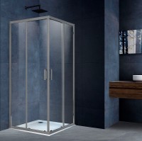 Душевой уголок Vincea Alpha 90x90 VSS-3AL900CLGM профиль Вороненая сталь стекло прозрачное
