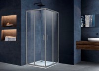 Душевой уголок Vincea Alpha 90x90 VSS-3AL900CLGM профиль Вороненая сталь стекло прозрачное