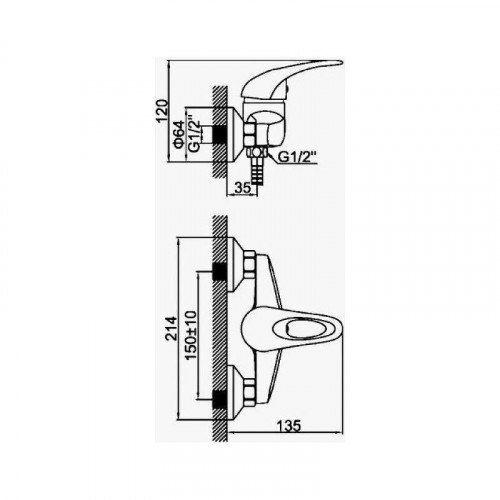 Смеситель для душа D-Lin D160351 цвет  Хром
