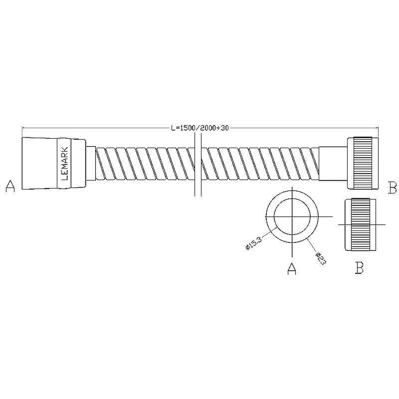 Душевой шланг Lemark LE8039B Хром