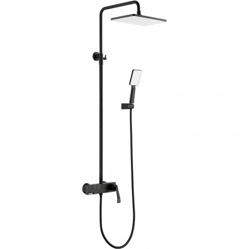 Душевая система Kaiser Strike 09182-2 с термостатом Черная матовая латунь на стену