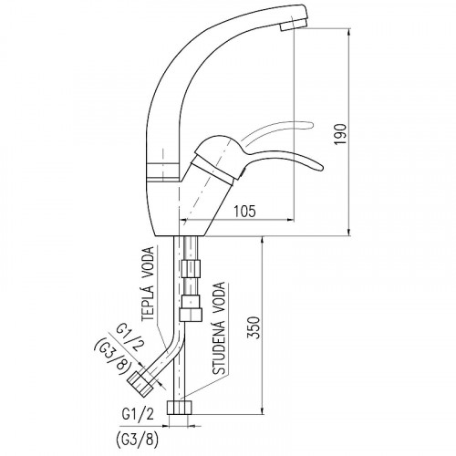 Смеситель для раковины Rav Slezak Labe L006.5/2 Хром латунь