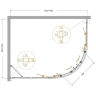 Душевой уголок Cezares Molveno 130x100 MOLVENO-RH-2-130/100-C-BORO-IV профиль Брашированное золото стекло прозрачное
