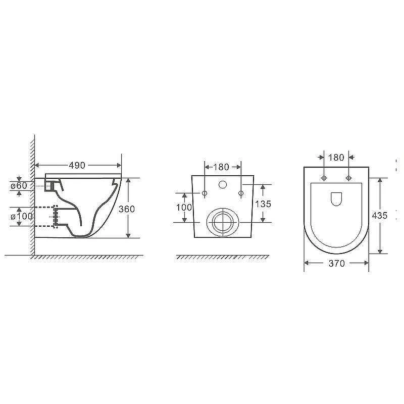 Унитаз с инсталляцией WeltWasser Merzbach 043 GL-WT 10000009939 + Grohe Rapid SL 38721001 с сиденьем Микролифт и клавишей смыва Хром