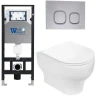 Комплект унитаза с инсталляцией WeltWasser AMBERG 506 + ERLENBACH 004 GL-WT + AMBERG RD-CR 10000006772 цвет Белый глянцевый с сиденьем Микролифт и клавишей смыва цвет Хром