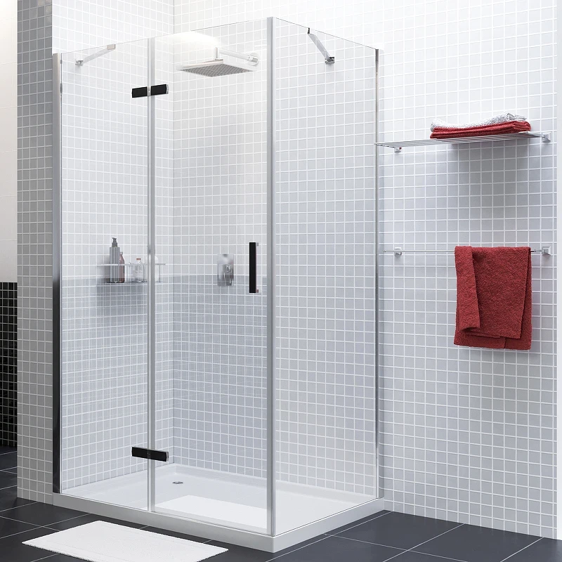 Душевой уголок WasserKRAFT Aller 120х100 L 10H10LBLACK MATT профиль Хром матовый стекло прозрачное