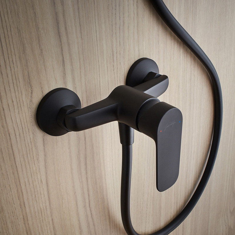 Смеситель для душа Jacob Delafon Oscar E29843-BL Черный матовый латунь на стену