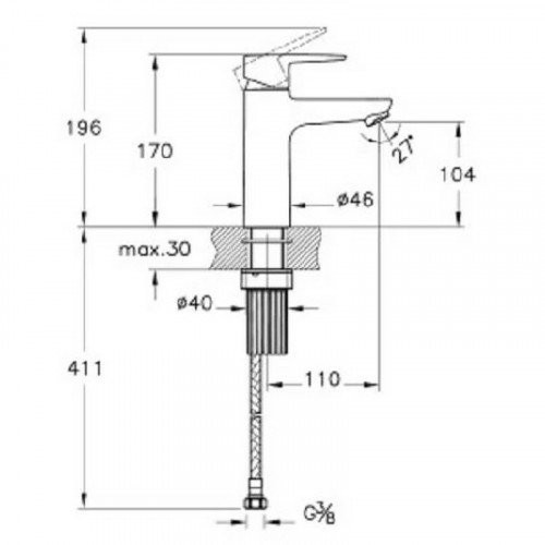 Смеситель для раковины Vitra Flow Soft A43009EXP Хром латунь