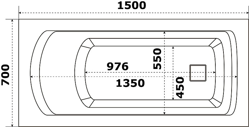 Акриловая ванна Bas Аякс 150x70 В 00127 без гидромассажа