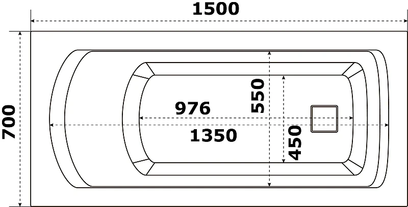 Акриловая ванна Bas Аякс 150x70 В 00127 без гидромассажа