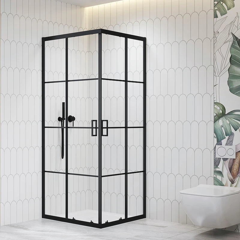 Душевой уголок RGW Passage 90x90 06083499-84 профиль цвет Черный стекло рисунок-черный принт