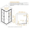 Душевой уголок RGW Passage 90x90 06083499-84 профиль цвет Черный стекло рисунок-черный принт