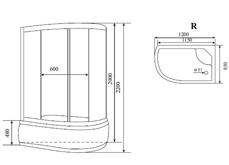 Душевая кабина Timo Comfort 120x85 T-8820RF с гидромассажем