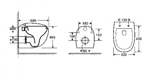 Унитаз WeltWasser Jeckenbach 004 GL-WT 10000003809 подвесной Белый глянец с сиденьем Микролифт фаянс подвесной