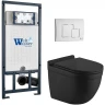 Комплект унитаза с инсталляцией WeltWasser MARBERG 507 + HEIMBACH 043 MT-BL + MAR 507 SE GL-WT 10000012257 цвет Белый глянцевый с сиденьем Микролифт и клавишей смыва цвет Белый глянцевый