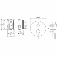Смеситель для душа Aquatek Европа AQ1346MB Черный матовый латунь встраиваемый