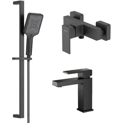 Комплект смесителей Aquatek Либра AQ1631MB Черный матовый