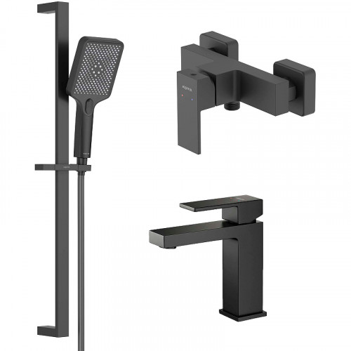 Комплект смесителей Aquatek Либра AQ1631MB Черный матовый