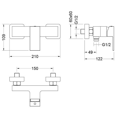 Комплект смесителей Aquatek Либра AQ1631MB Черный матовый