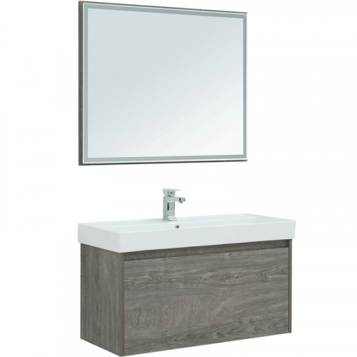 Тумба под раковину Aquanet Nova Lite 100 242579 подвесная Дуб рошелье МДФ / ЛДСП