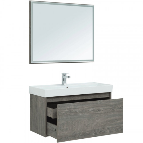 Тумба под раковину Aquanet Nova Lite 100 242579 подвесная Дуб рошелье МДФ / ЛДСП