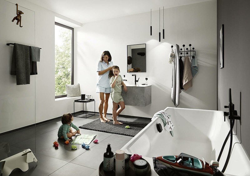 Полотенцедержатель Hansgrohe AddStoris 41743670 двойной Черный матовый