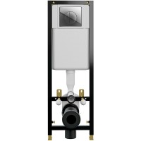 Комплект унитаза Ceramicanova Play CN3001 с инсталляцией Cersanit Black 35 S-IN-BLACK-Cg-w с сиденьем Микролифт и клавишей смыва Хром фаянс подвесной
