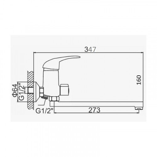 Смеситель для ванны D-Lin D146352 универсальный цвет Хром