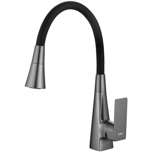 Смеситель для кухни Haiba HB73823-3 Оружейная сталь Черный латунь