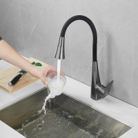 Смеситель для кухни Haiba HB73823-3 Оружейная сталь Черный латунь