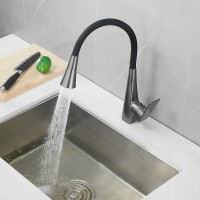 Смеситель для кухни Haiba HB73823-3 Оружейная сталь Черный латунь