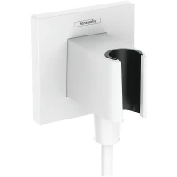 Шланговое подключение Hansgrohe FixFit E 26889700 Белое матовое пластик на стену
