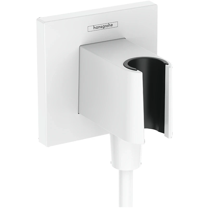 Шланговое подключение Hansgrohe FixFit E 26889700 Белое матовое пластик на стену