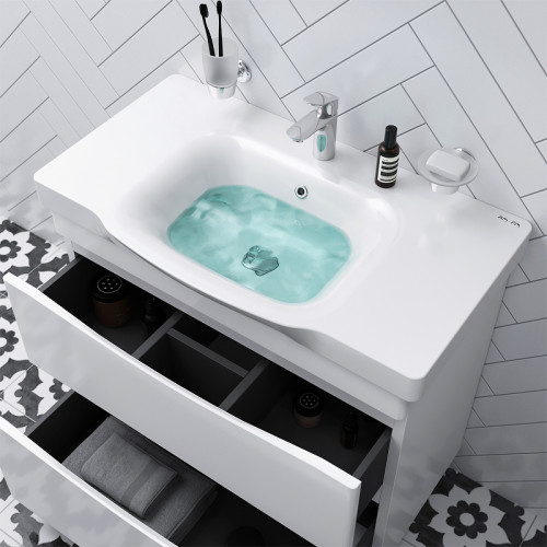 Тумба под раковину AM.PM Like 80 M80FSX0802WG Белая МДФ / ЛДСП