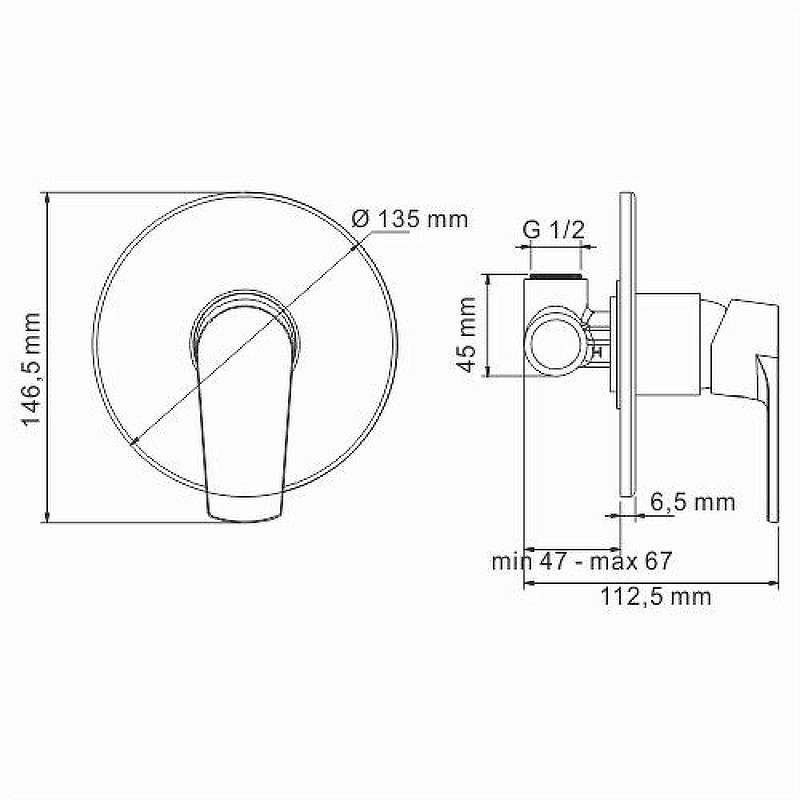Гигиенический душ со смесителем WasserKRAFT Dill A06157 Хром латунь на стену