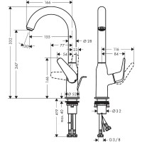 Смеситель для раковины Hansgrohe Novus 71126000 Хром латунь
