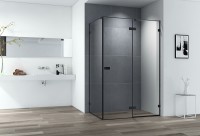 Душевой уголок Cezares Bellagio 140x80 BELLAGIO-AH-1-140/80-C-NERO профиль Черный матовый стекло прозрачное