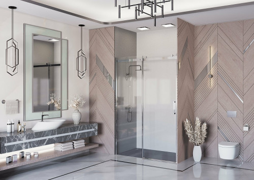 Душевая дверь Ambassador Benefit 130 19021102HX профиль Хром стекло прозрачное