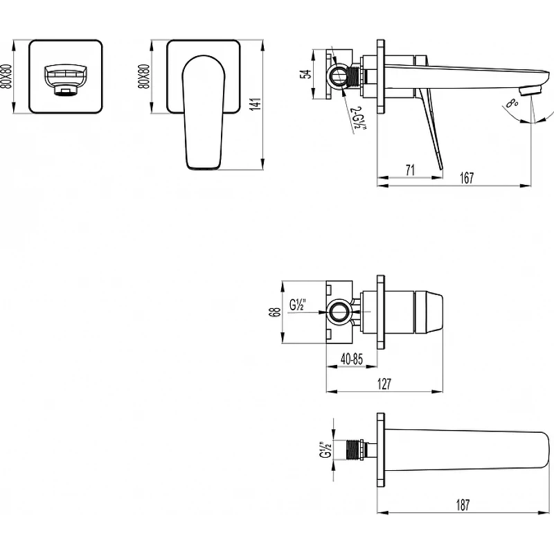 Смеситель для раковины Lemark Bronx LM3736GM цвет Графит