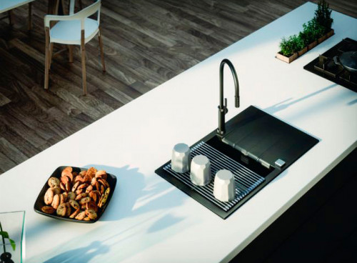 Кухонная мойка Alveus Granital Cadit 20 Carbon G91 790x500 1132026 Угольная искусственный камень (литьевой мрамор) встраиваемый