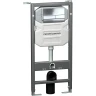 Комплект унитаза с инсталляцией Ceramicanova Balearica CN6000_1002CH_1000 с сиденьем Микролифт и клавишей смыва Хром глянцевый фарфор подвесной