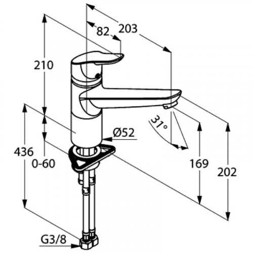 Смеситель для кухни Kludi Objekta 325740575 Хром латунь