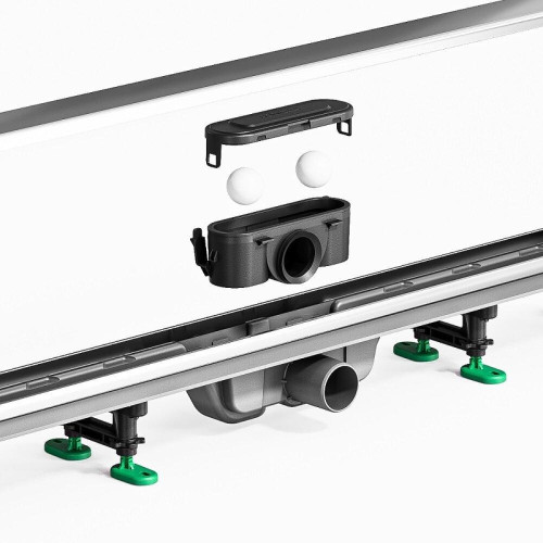 Душевой лоток Aqwella Дуэт 70 DUE70PLS1BYSTEEL с решеткой цвет Сталь