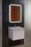 Зеркальный шкаф Silver Mirrors Фиджи Flip 60 LED-00002657 с подсветкой Белый МДФ / ЛДСП, стекло
