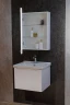 Зеркальный шкаф Silver Mirrors Фиджи Flip 60 LED-00002657 с подсветкой Белый МДФ / ЛДСП, стекло