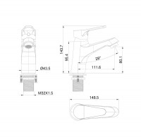 Смеситель для раковины Wonzon &amp; Woghand WW-A40212-CR цвет Хром
