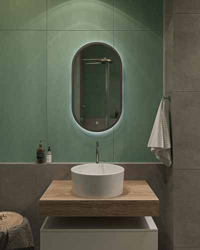 Зеркало DIWO Казань 45 ЗЛП1721 с подсветкой цвет Серый с сенсорным выключателем